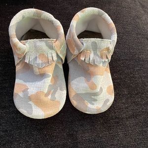 Size 6 Freshly Picked Camo Moccasins